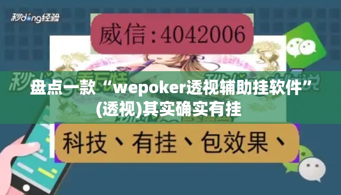盘点一款“wepoker透视辅助挂软件”(透视)其实确实有挂 