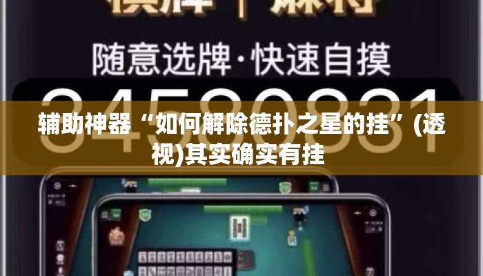 辅助神器“如何解除德扑之星的挂”(透视)其实确实有挂 