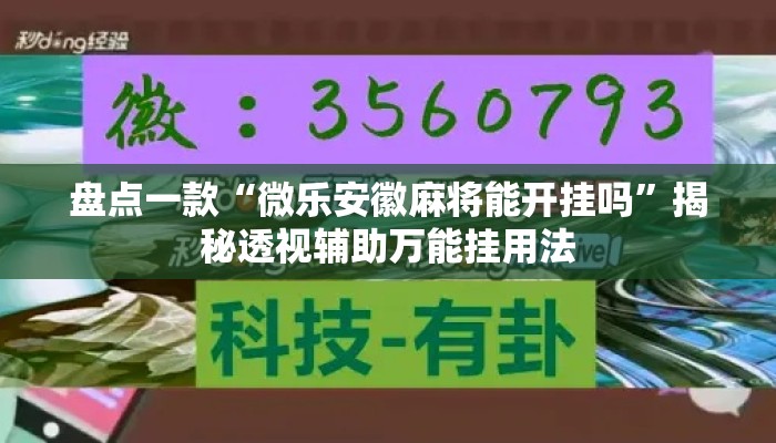 盘点一款“微乐安徽麻将能开挂吗	”揭秘透视辅助万能挂用法