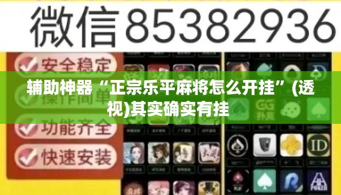 辅助神器“正宗乐平麻将怎么开挂”(透视)其实确实有挂 