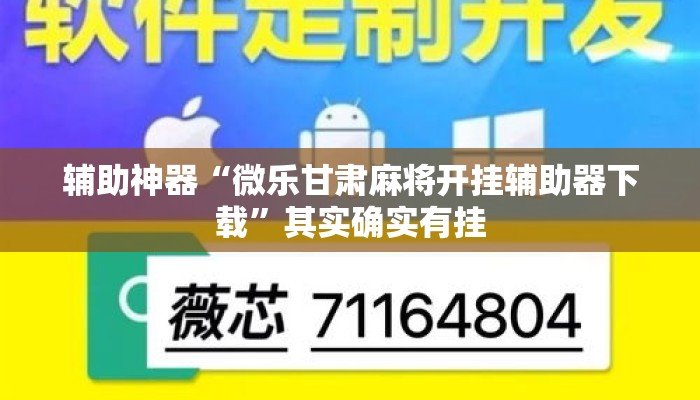 辅助神器“微乐甘肃麻将开挂辅助器下载”其实确实有挂