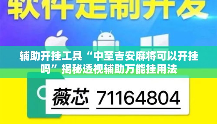 辅助开挂工具“中至吉安麻将可以开挂吗”揭秘透视辅助万能挂用法