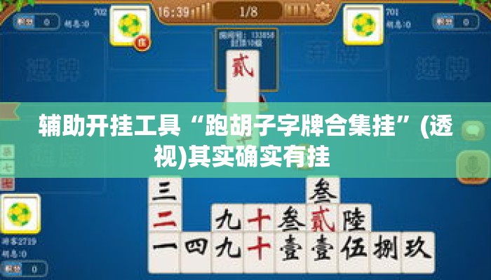 辅助开挂工具“跑胡子字牌合集挂”(透视)其实确实有挂 