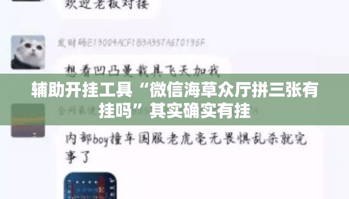 辅助开挂工具“微信海草众厅拼三张有挂吗”其实确实有挂