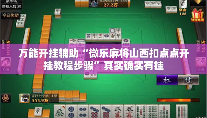 万能开挂辅助“微乐麻将山西扣点点开挂教程步骤”其实确实有挂