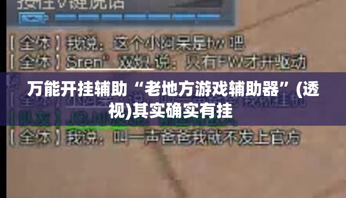万能开挂辅助“老地方游戏辅助器	”(透视)其实确实有挂 