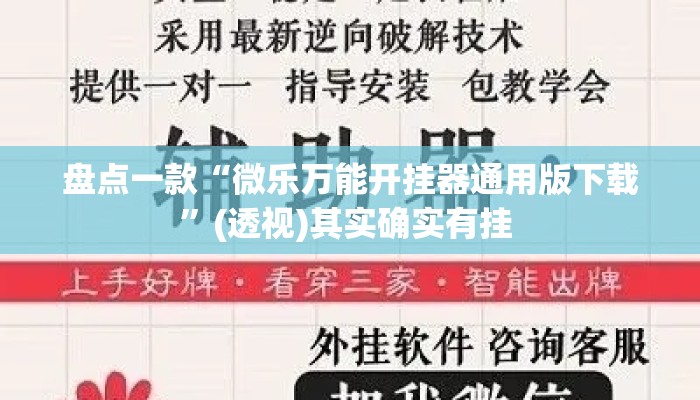 盘点一款“微乐万能开挂器通用版下载	”(透视)其实确实有挂 