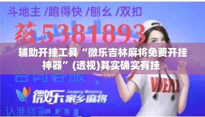 辅助开挂工具“微乐吉林麻将免费开挂神器	”(透视)其实确实有挂 