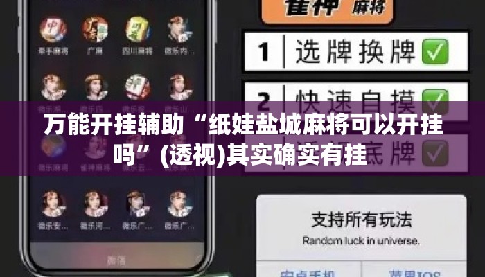 万能开挂辅助“纸娃盐城麻将可以开挂吗”(透视)其实确实有挂 