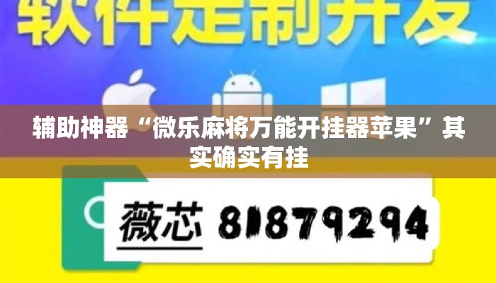 辅助神器“微乐麻将万能开挂器苹果”其实确实有挂