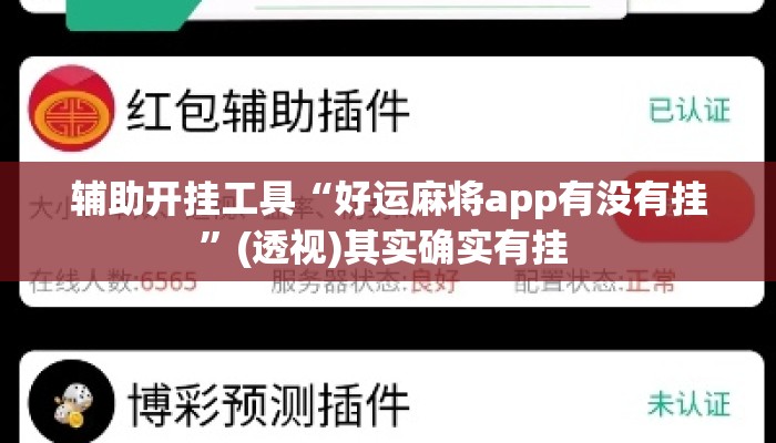 辅助开挂工具“好运麻将app有没有挂”(透视)其实确实有挂 