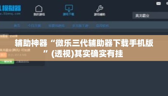 辅助神器“微乐三代辅助器下载手机版	”(透视)其实确实有挂 