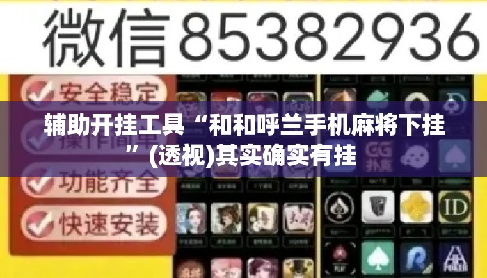 辅助开挂工具“和和呼兰手机麻将下挂”(透视)其实确实有挂 