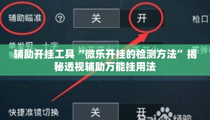 辅助开挂工具“微乐开挂的检测方法”揭秘透视辅助万能挂用法