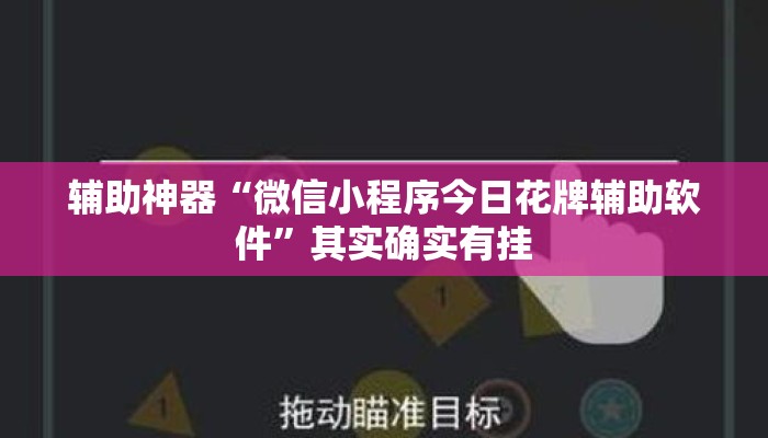 辅助神器“微信小程序今日花牌辅助软件”其实确实有挂