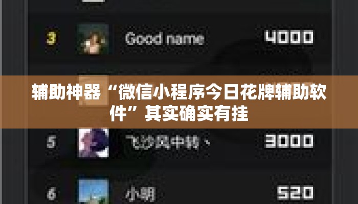 辅助神器“微信小程序今日花牌辅助软件”其实确实有挂