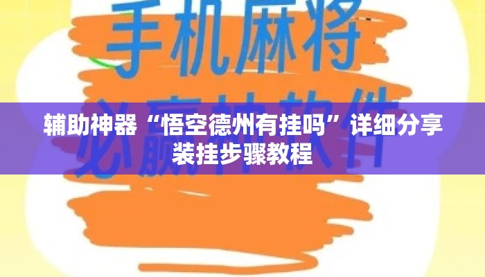 辅助神器“悟空德州有挂吗	”详细分享装挂步骤教程