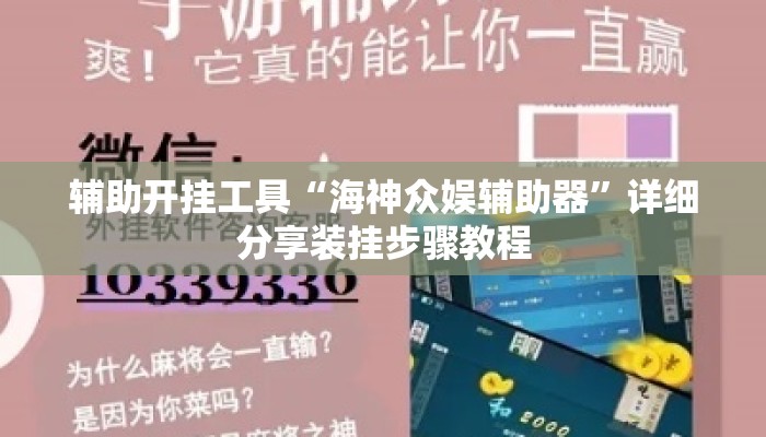 辅助开挂工具“海神众娱辅助器”详细分享装挂步骤教程