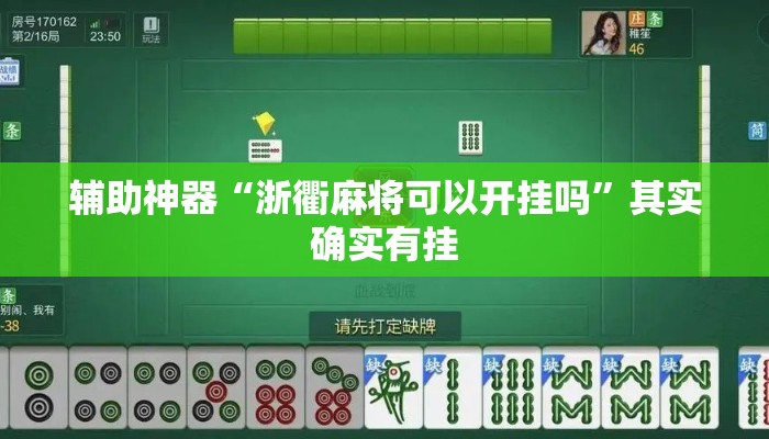 辅助神器“浙衢麻将可以开挂吗”其实确实有挂