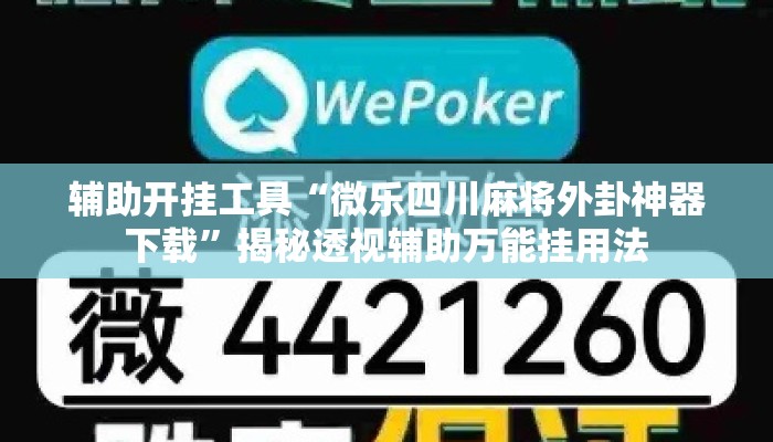 辅助开挂工具“微乐四川麻将外卦神器下载	”揭秘透视辅助万能挂用法