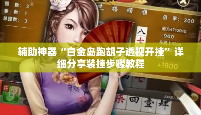 辅助神器“白金岛跑胡子透视开挂”详细分享装挂步骤教程