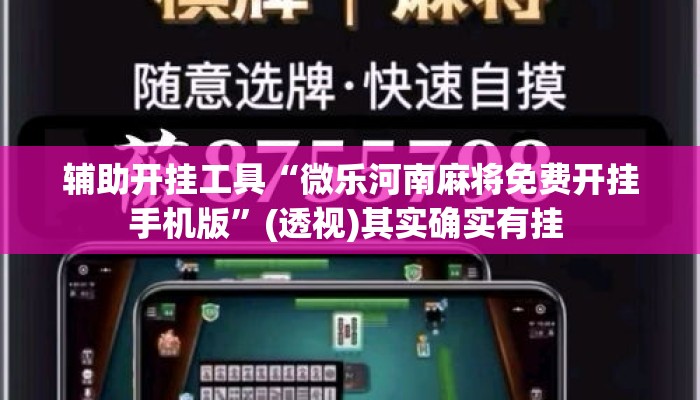 辅助开挂工具“微乐河南麻将免费开挂手机版	”(透视)其实确实有挂 