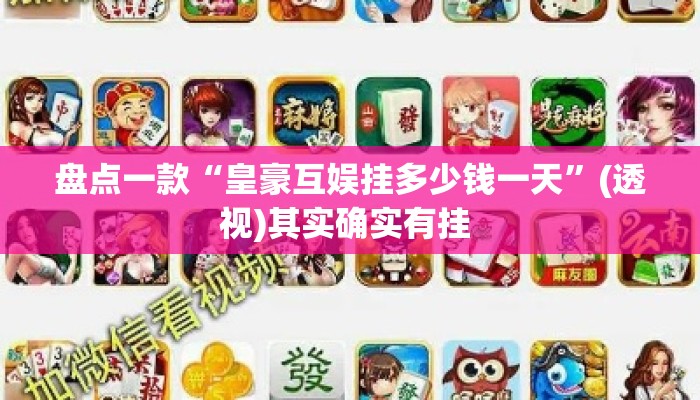 盘点一款“皇豪互娱挂多少钱一天	”(透视)其实确实有挂 