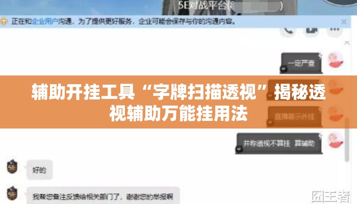辅助开挂工具“字牌扫描透视	”揭秘透视辅助万能挂用法