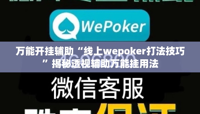 万能开挂辅助“线上wepoker打法技巧”揭秘透视辅助万能挂用法