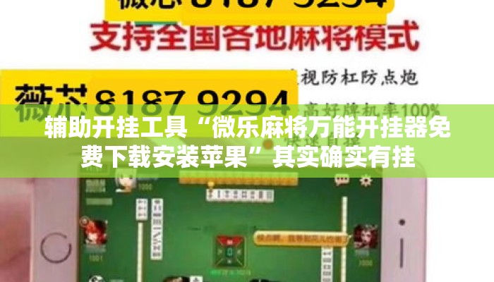 辅助开挂工具“微乐麻将万能开挂器免费下载安装苹果”其实确实有挂