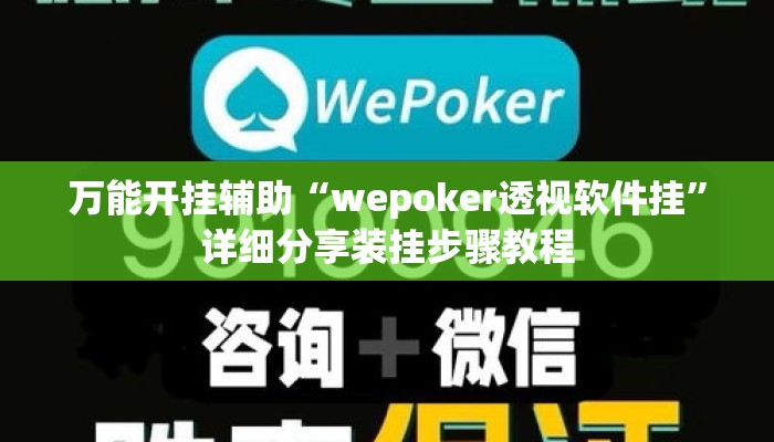 万能开挂辅助“wepoker透视软件挂	”详细分享装挂步骤教程