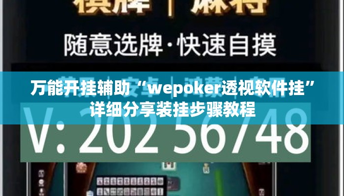 万能开挂辅助“wepoker透视软件挂”详细分享装挂步骤教程
