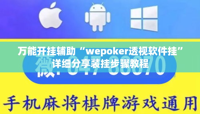 万能开挂辅助“wepoker透视软件挂”详细分享装挂步骤教程