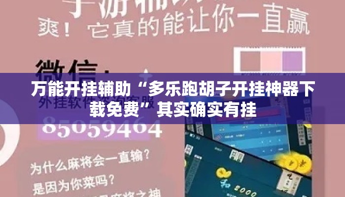 万能开挂辅助“多乐跑胡子开挂神器下载免费	”其实确实有挂