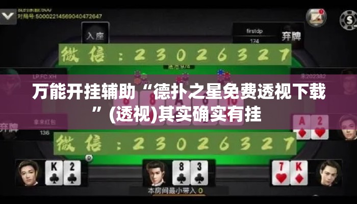 万能开挂辅助“德扑之星免费透视下载”(透视)其实确实有挂 