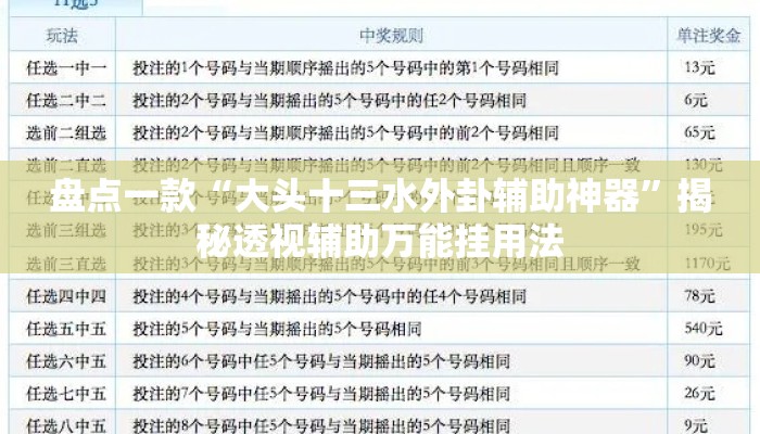 盘点一款“大头十三水外卦辅助神器	”揭秘透视辅助万能挂用法