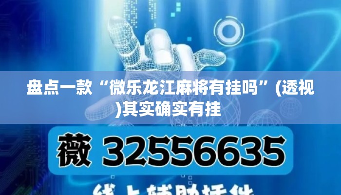 盘点一款“微乐龙江麻将有挂吗”(透视)其实确实有挂 