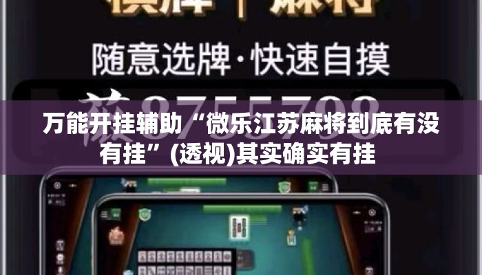 万能开挂辅助“微乐江苏麻将到底有没有挂	”(透视)其实确实有挂 