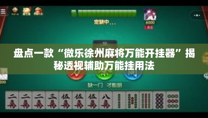 盘点一款“微乐徐州麻将万能开挂器”揭秘透视辅助万能挂用法