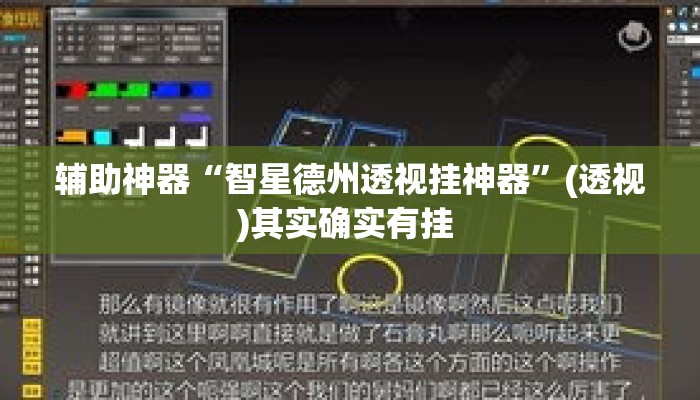 辅助神器“智星德州透视挂神器”(透视)其实确实有挂 