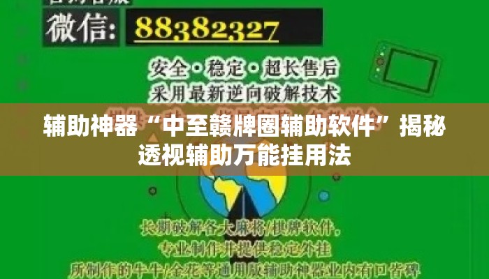 辅助神器“中至赣牌圈辅助软件”揭秘透视辅助万能挂用法