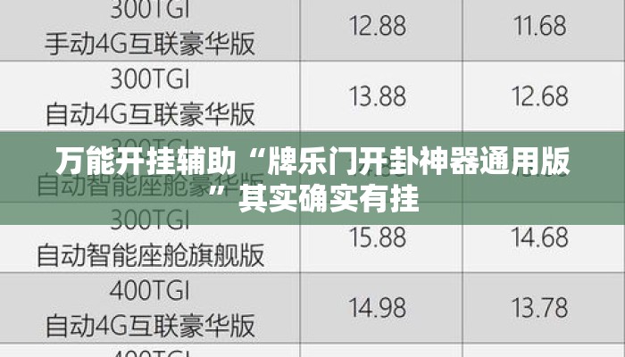 万能开挂辅助“牌乐门开卦神器通用版”其实确实有挂