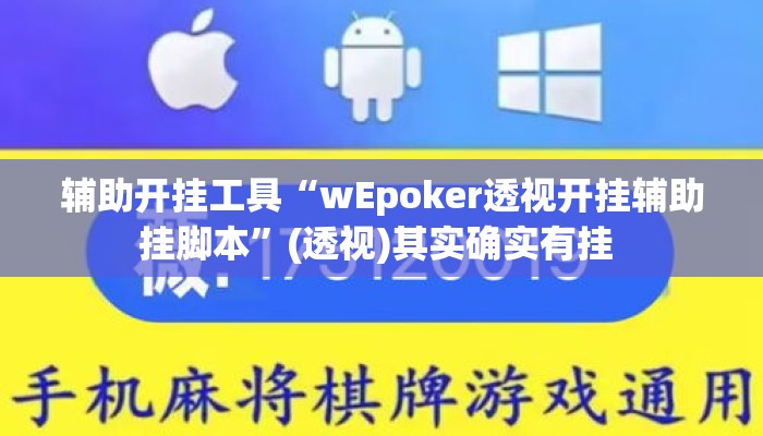 辅助开挂工具“wEpoker透视开挂辅助挂脚本”(透视)其实确实有挂 