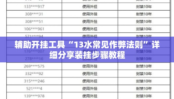 辅助开挂工具“13水常见作弊法则”详细分享装挂步骤教程