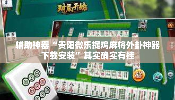 辅助神器“贵阳微乐捉鸡麻将外卦神器下载安装”其实确实有挂
