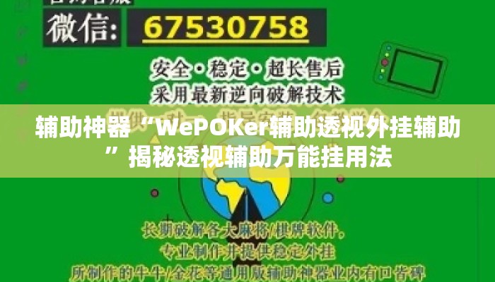 辅助神器“WePOKer辅助透视外挂辅助”揭秘透视辅助万能挂用法
