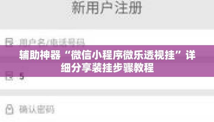 辅助神器“微信小程序微乐透视挂”详细分享装挂步骤教程