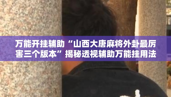 万能开挂辅助“山西大唐麻将外卦最厉害三个版本”揭秘透视辅助万能挂用法