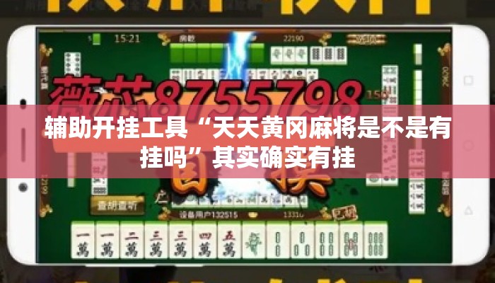 辅助开挂工具“天天黄冈麻将是不是有挂吗	”其实确实有挂