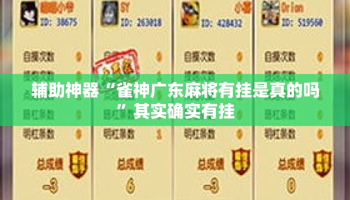 辅助神器“雀神广东麻将有挂是真的吗”其实确实有挂